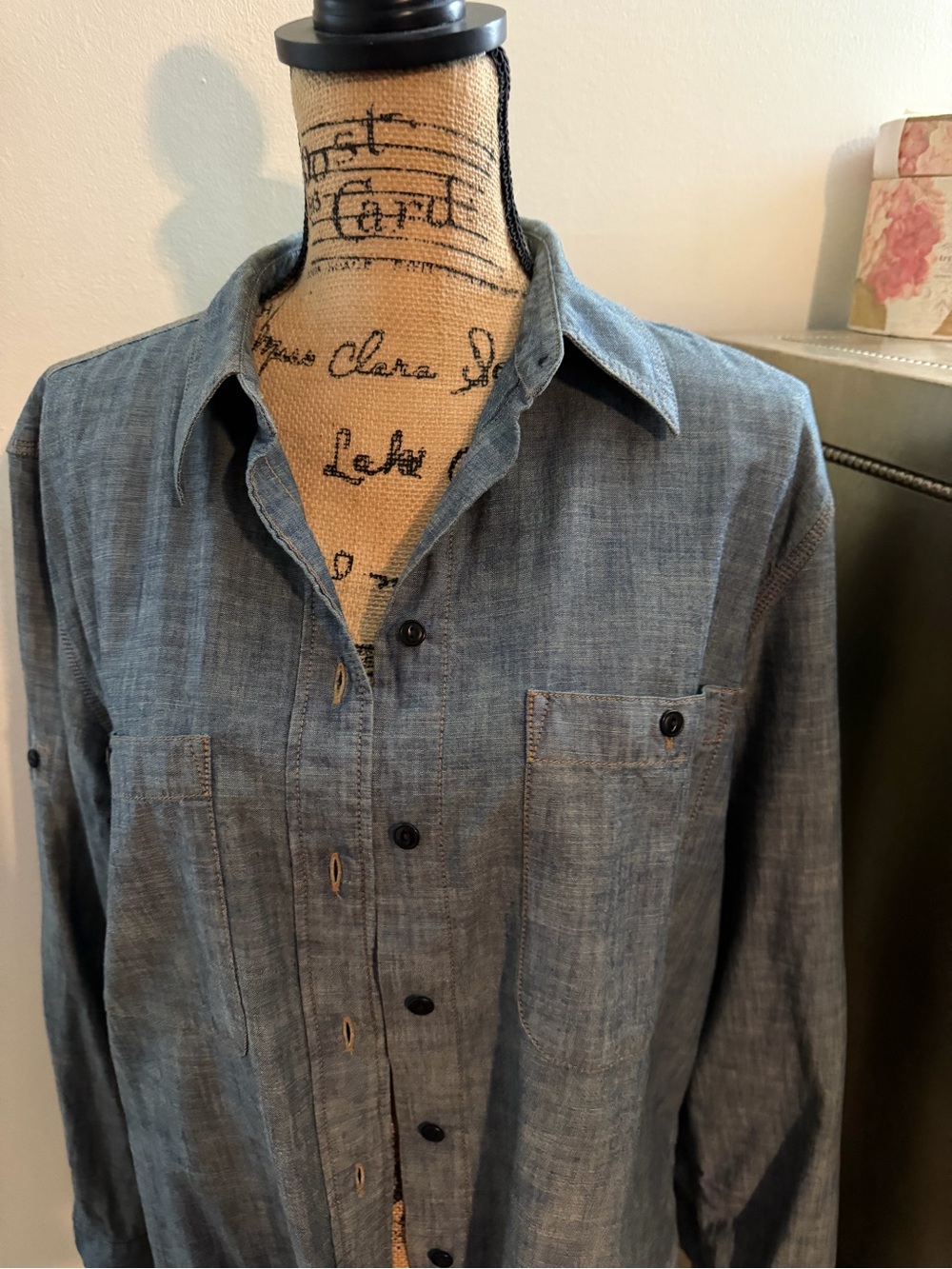Ralph Lauren Blue Chambray Button-Up Shirt